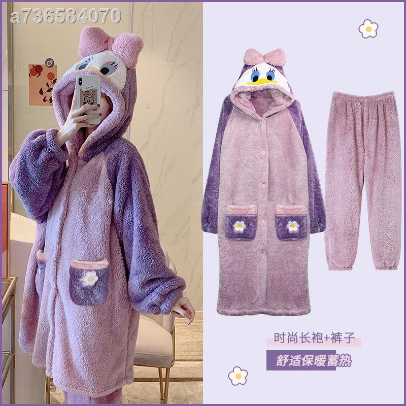 ▦Áo choàng ngủ dáng dài chất liệu dày dặn thời trang thu đông cho nữ | BigBuy360 - bigbuy360.vn