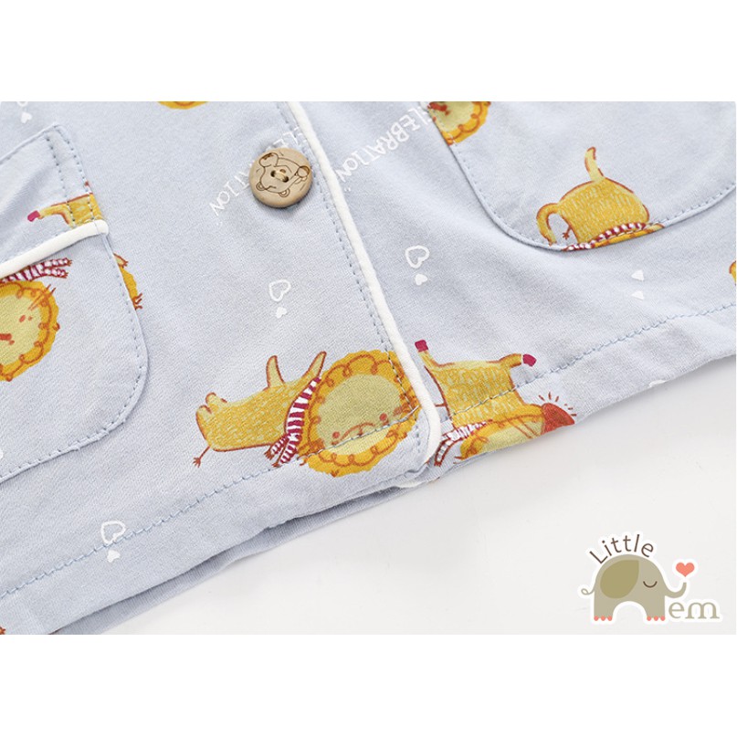 Bộ đồ bé trai dài tay Cotton _ Pijama Sư tử