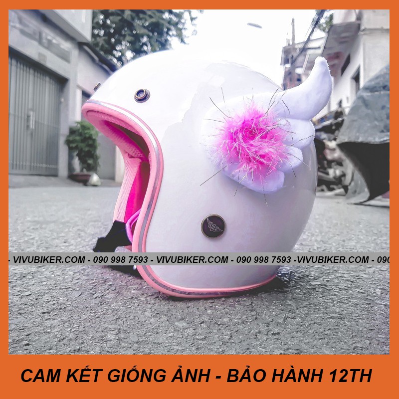 Cánh FungFing Thiên Thần màu hồng gắn nón bảo hiểm 3/4 siêu cute - Cánh Fung Fing Thái Lan gắn nón bảo hiểm - Cánh Cupid