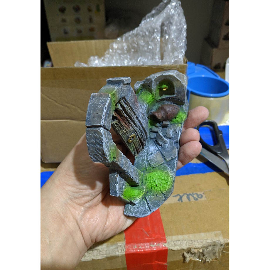 Mô hình cánh cổng biệt viện đổ nát xưa cũ (có ảnh thật ) trang trí bể thủy sinh, bể cá cảnh, DIY