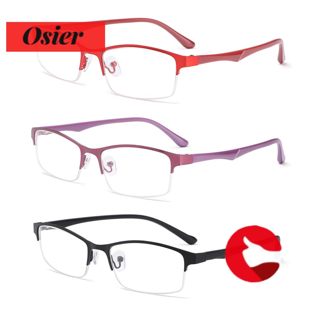 Kính cận nửa gọng kim loại siêu nhẹ giảm mệt mỏi chất lượng cho nữ