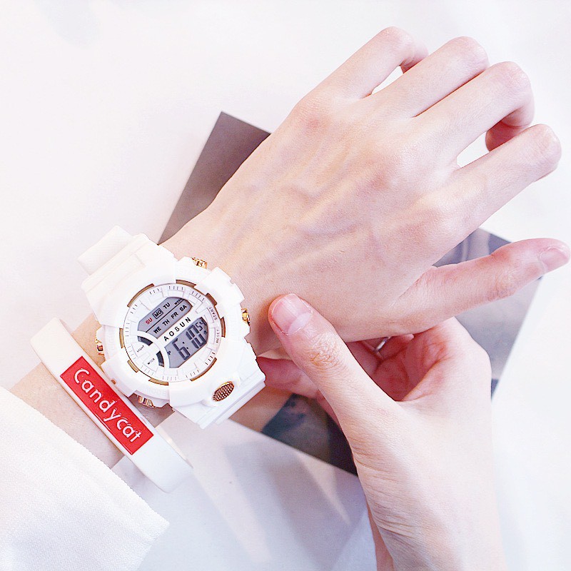 Đồng hồ nam nữ thể thao Unisex Aosun dây cao su cực bền DH107