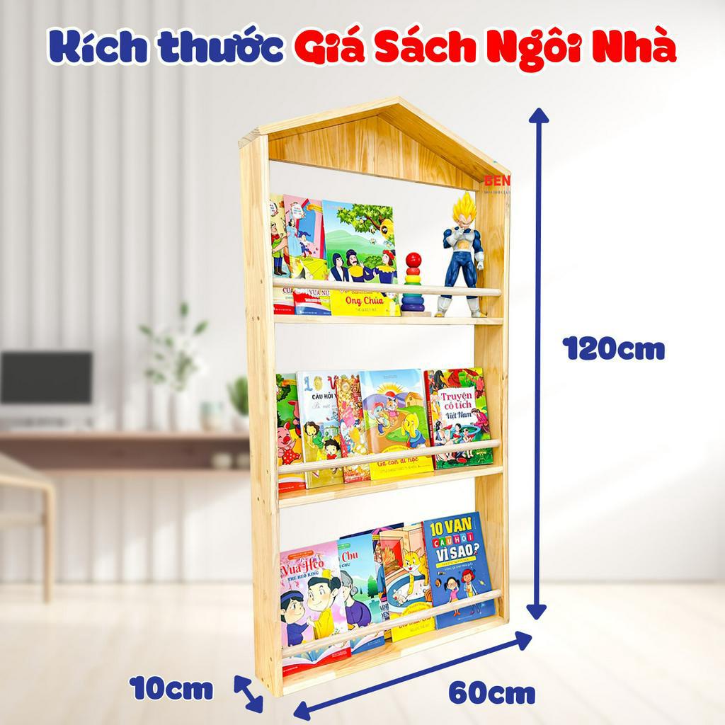 Giá Sách Treo Tường Cho Bé Montessori Bằng Gỗ Kích Thước Lớn Trang Trí Phòng Cho Bé Hàng Việt Nam