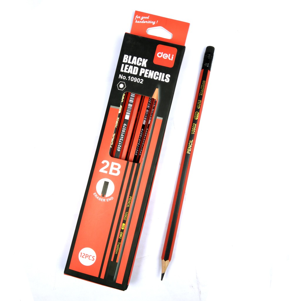 Hai chiếc bút chì Black Lead Pencils Deli 10902-2B