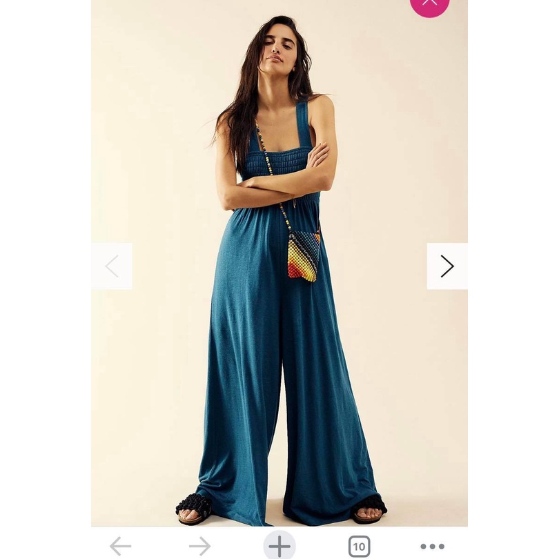Jumpsuit free people 2 dây bảng to smocking Kami