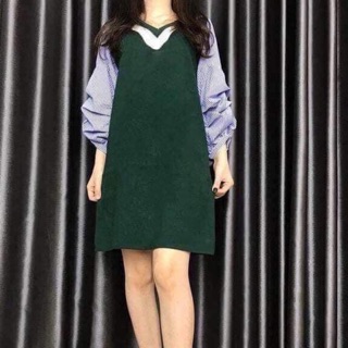 2 Đầm len phối tay sơ mi