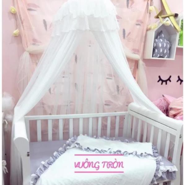 Khung màn gắn thành cũi kèm màn có thể điều chỉnh độ cao, che chắn chống côn trùng bảo vệ bé yêu (Cao 2m, rộng 80x140cm)