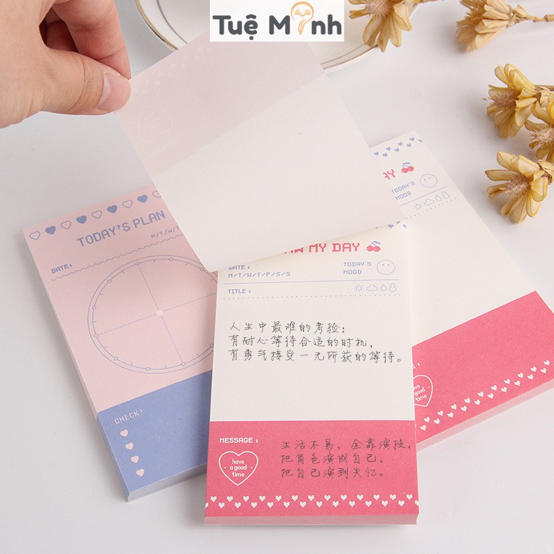 Tập 50 tờ note màu pastel phong cách Hàn Quốc NO10