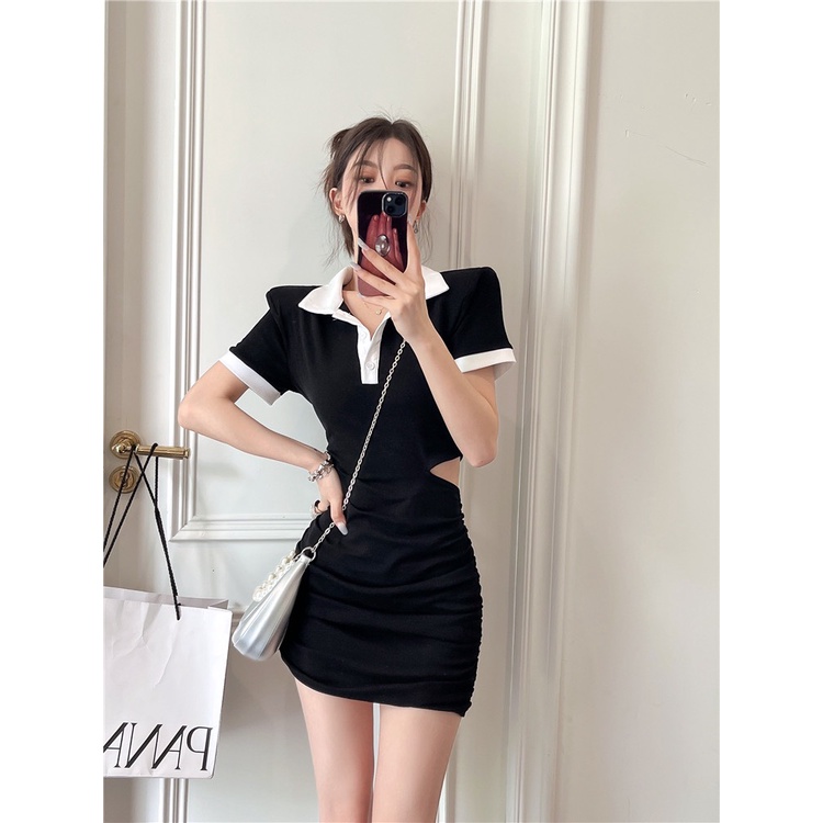 Váy Polo Cut Eo LSEOUL V1347 Chất Cotton Dày Dặn Trẻ Trung Năng Động