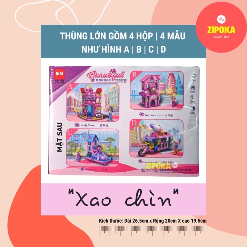 Đồ chơi lắp ráp Shop bán kem, bán giầy, bán kẹo và bán thú bông tuyệt đẹp luôn. Zipoka Toys.