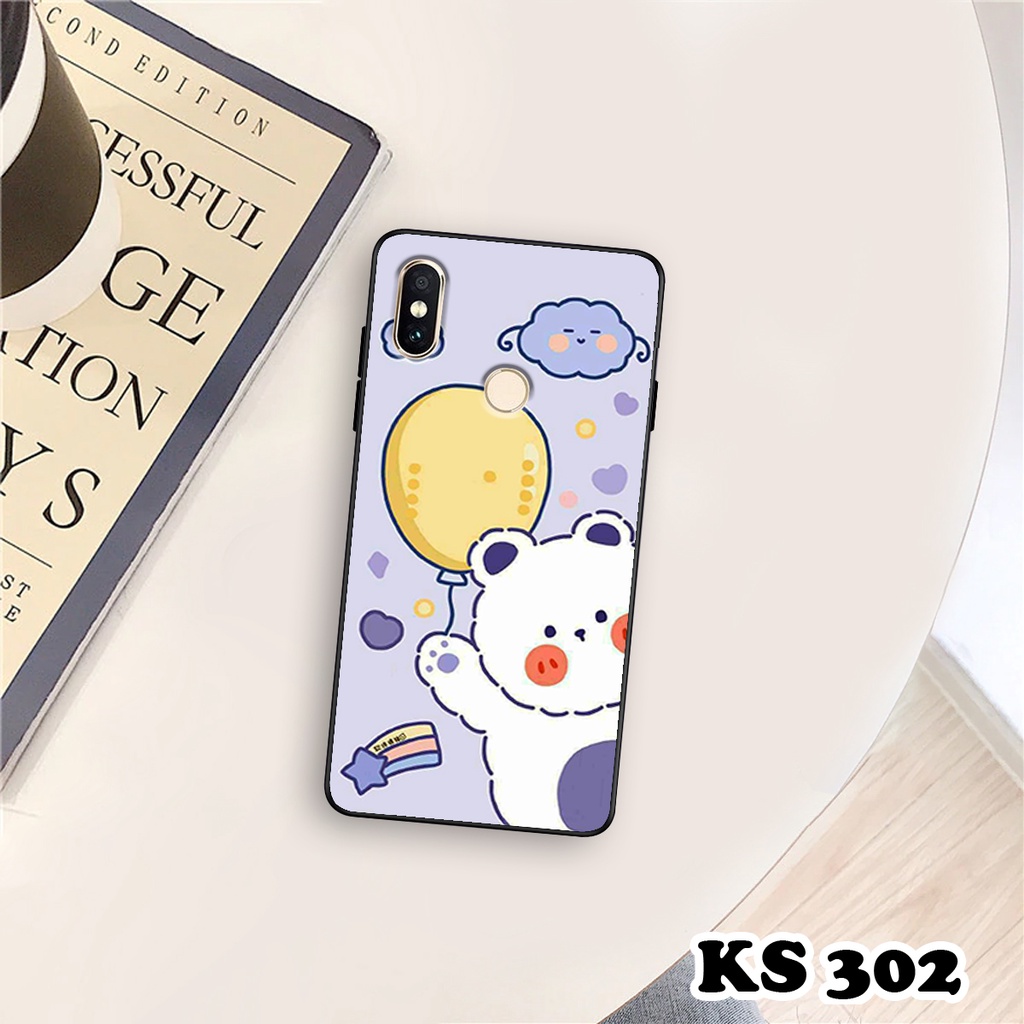 Ốp lưng Xiaomi Redmi Note 6 - Xiaomi Redmi Note 6 Pro - Ốp in hình gấu &amp; thỏ - Lưng nhám viền TPU cap cấp