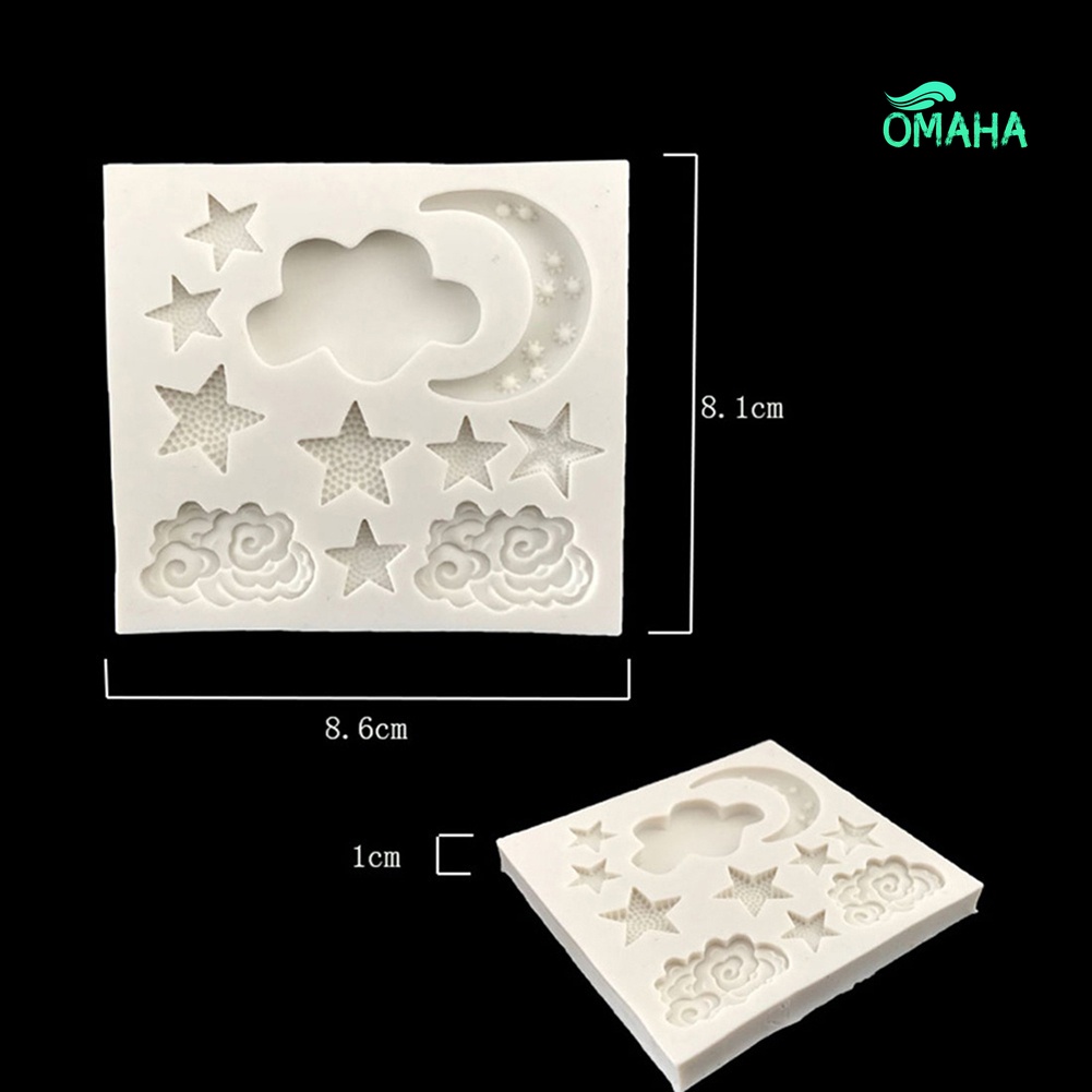 Khuôn Silicone Tạo Hình Làm Bánh Kẹo Hình Trăng Sao DIY