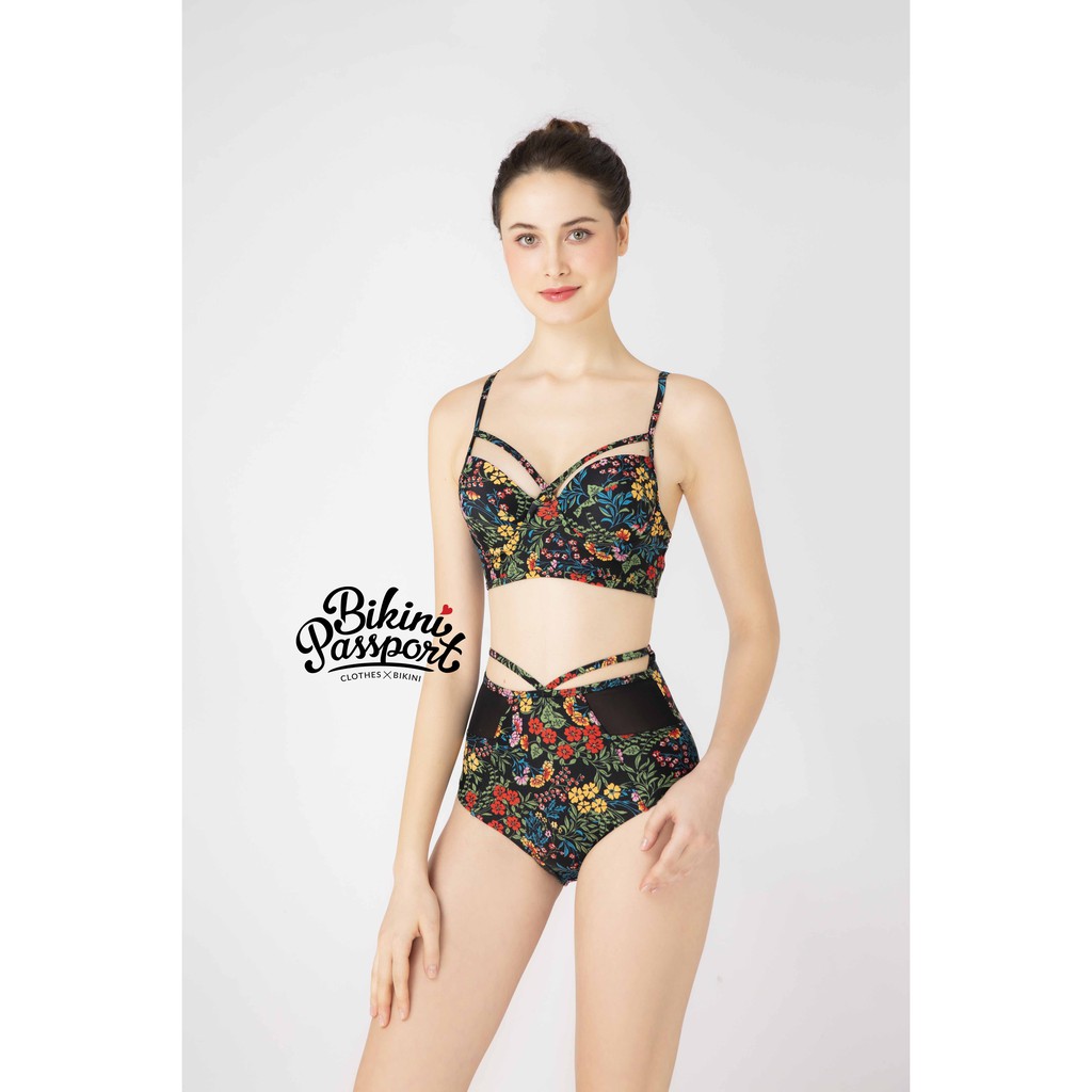 [Mã WABRM50 giảm 15% đơn 99k] BIKINIPASSPORT - Hai mảnh quần lưng cao phối lưới - Floral BS077_FLO | BigBuy360 - bigbuy360.vn