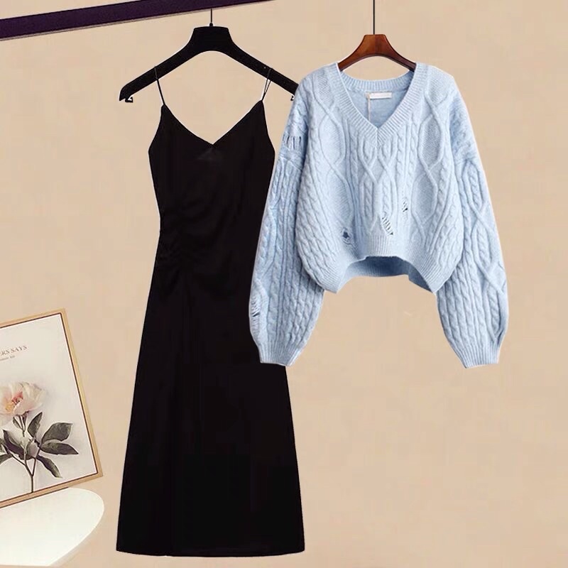 Set áo 2s + váy len