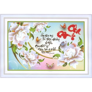 Tranh Thêu Chữ Thập 3D Ân Cha Mẹ Là Đại Dương Vô Tân, Con Chỉ Là Con Sóng Nhỏ Lăn Tăn 223083 (KHÁCH TỰ THÊU) KT:60X41CM