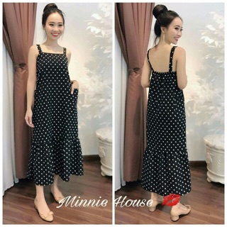 Đầm bầu đuôi cá chấm bi