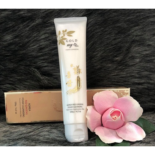 Sữa rửa mặt hồng sâm My Gold hàn quốc chính hãng hộp vàng tuýp 120g