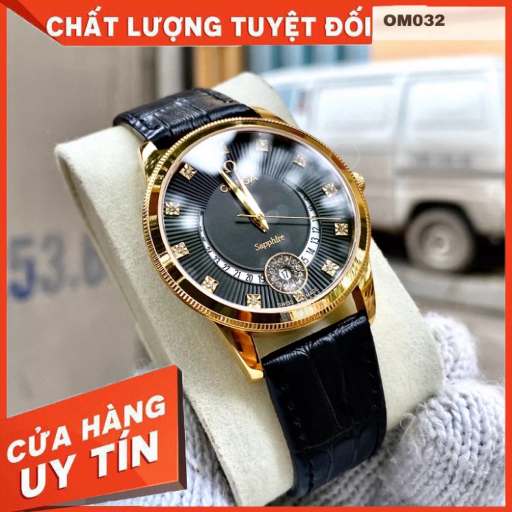 Đồng Hồ Nam 0mega Sapphire OM032 case 38mm Máy Pin Nhật Chống Xước Tuyệt Đối