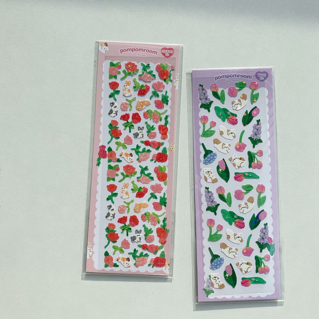 Sticker Dán Trang Trí Hình Động Vật Dễ Thương Lấp Lánh