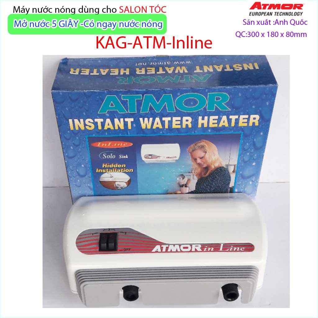 Máy nước nóng dùng cho Salon tóc KAG-ATM-Inline, 1 máy nước nóng Atmor cho nhiều ghế gội  sử dụng tốt siêu bền