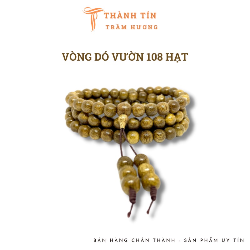 Vòng tay trầm hương 108 hạt nam nữ, chuỗi trầm hương 108 hạt 6mm 7mm dó vườn Thành Tín Trầm Hương V1080106/V1080107