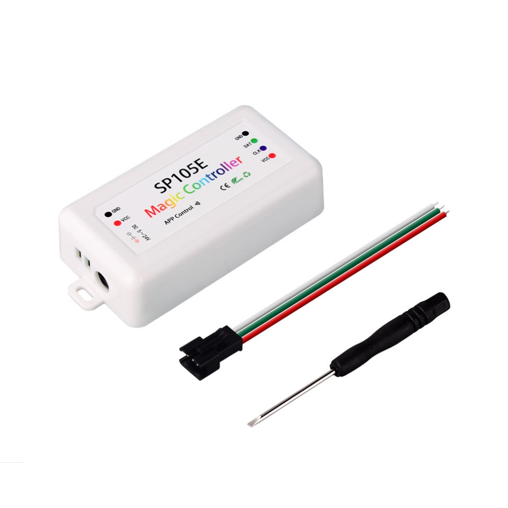 SP105E Magic Controller Bluetooth DC5-24V 2048 Pixels cho WS2811 2812 2801 6803 IC LED Strip Hỗ trợ 