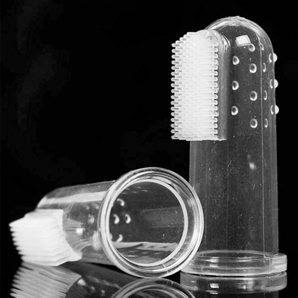 Bàn chải đánh răng kiểu gắn ngón tay mềm mịn cho thú cưng