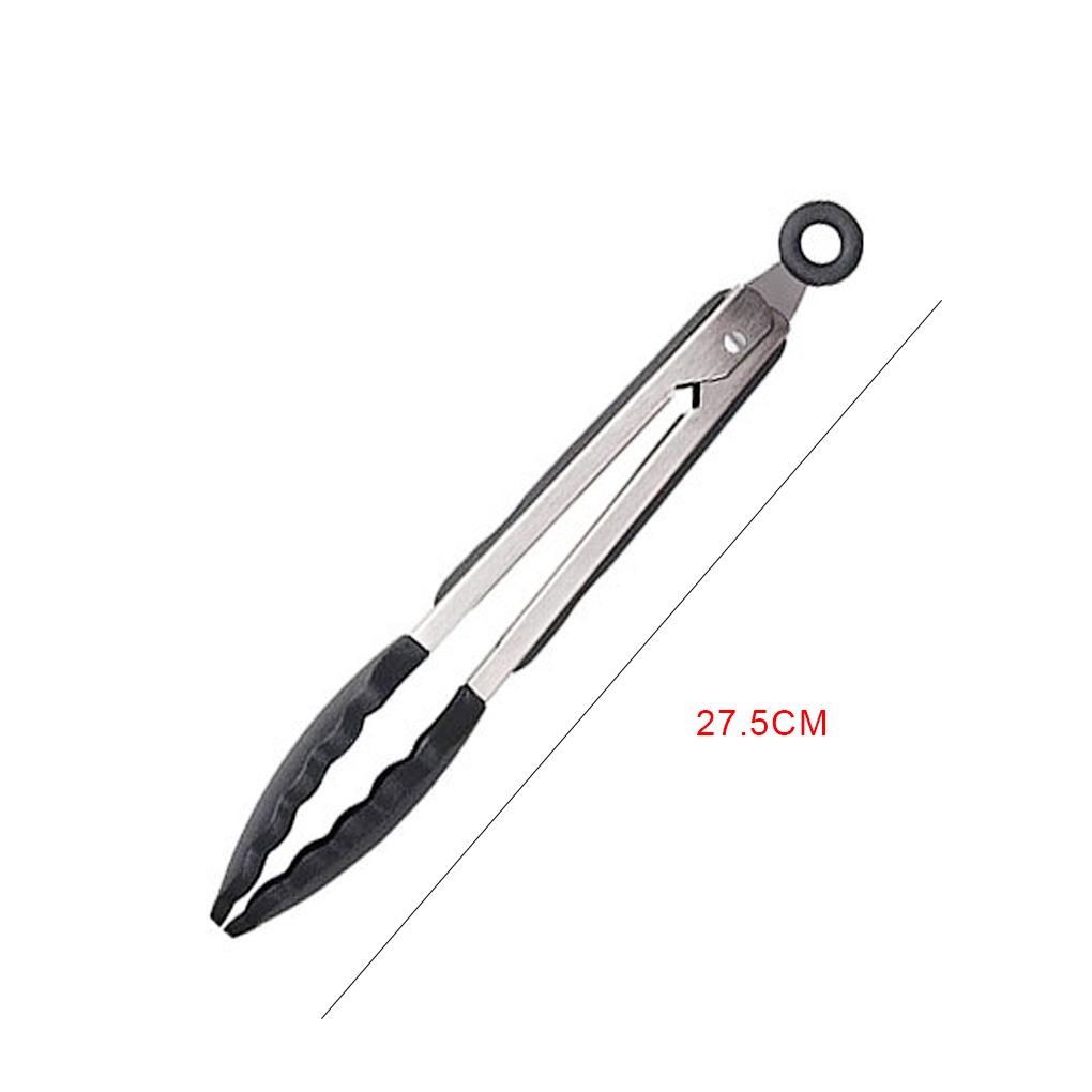 Kẹp Gắp Thức Ăn Bằng Thép Không Gỉ TPR Nilon Dài 9-Inch Chống Dính Đa Ứng Dụng Cho Nhà Bếp