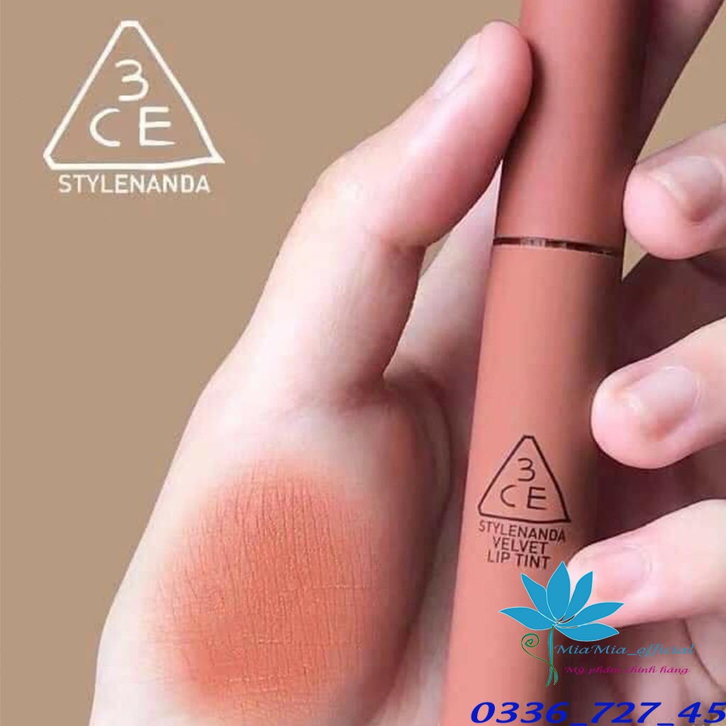 Son 3CE Velvet Lip Tint New Nude – Màu Cam Đào Nude Cho Phong Cách Tây Tây Bền Màu Lâu Trôi