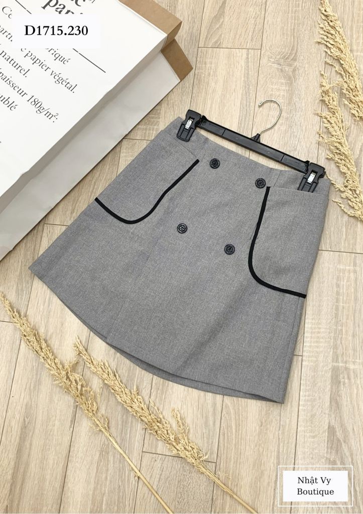 CHÂN VÁY NÚT ĐÔI TÚI VIỀN - D1715 | BigBuy360 - bigbuy360.vn