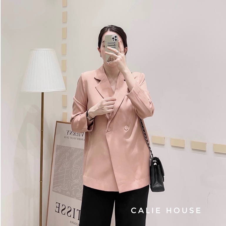 Áo blazer cúc bọc trẻ trung thời trang nữ thiết kế Calie House AV03