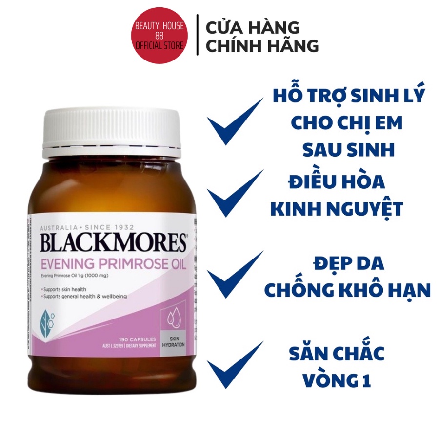 Hoa Anh Thảo Blackmores Tinh Dầu Cân Bằng Nội Tiết Tố Đẹp Da Evening Primrose Oil (190 viên)