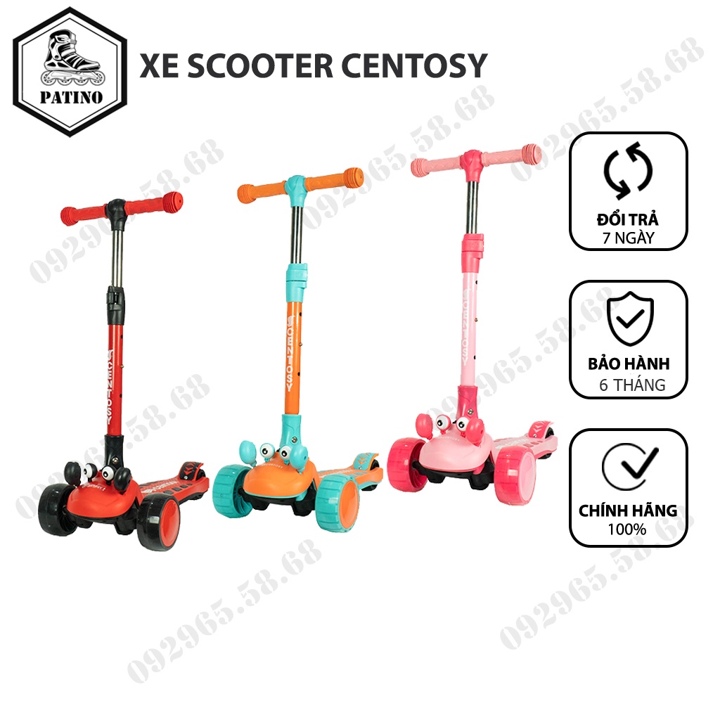 Xe scooter cho bé, xe scooter Centosy chính hãng, bánh phát sáng giá tốt phù hợp bé từ 2 tuổi đến 5 tuổi