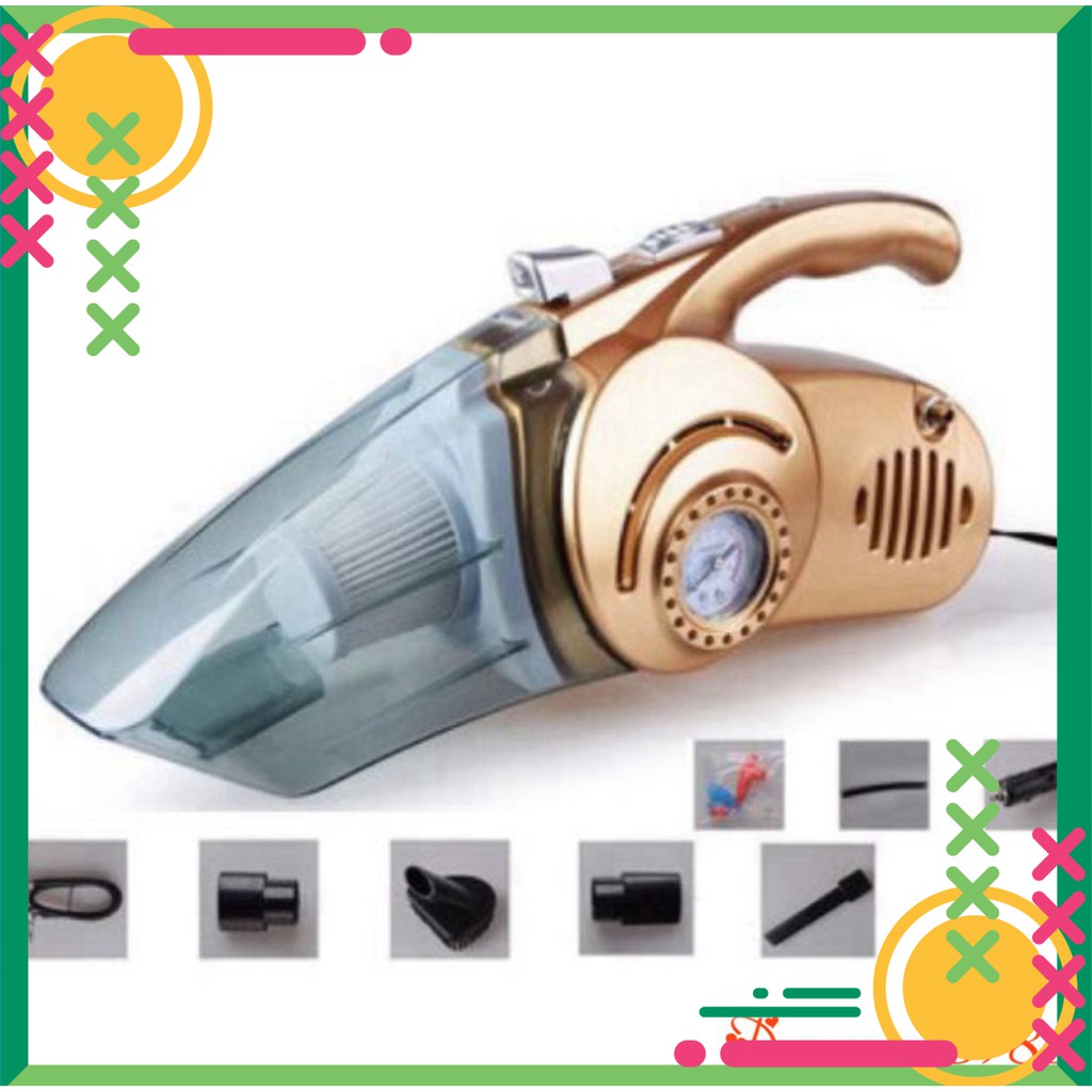 [FREE SHIP] 💥[CHÍNH HÃNG + FREE SHIP]💥 Máy Hút Bụi ô tô 4 in 1 Bơm Lốp Đo Áp Suất Và Đèn Pin Siêu Sáng BẢO HÀNH 1 NĂM�