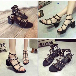 Sandal cao gót đinh tán đế 5cm