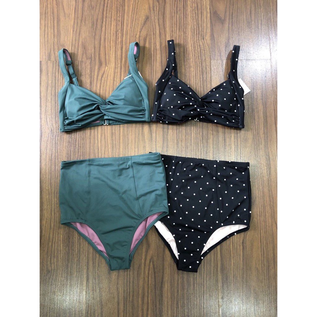 Bộ bơi Marina West Twist-Front Bikini Top & High-waist Bottom