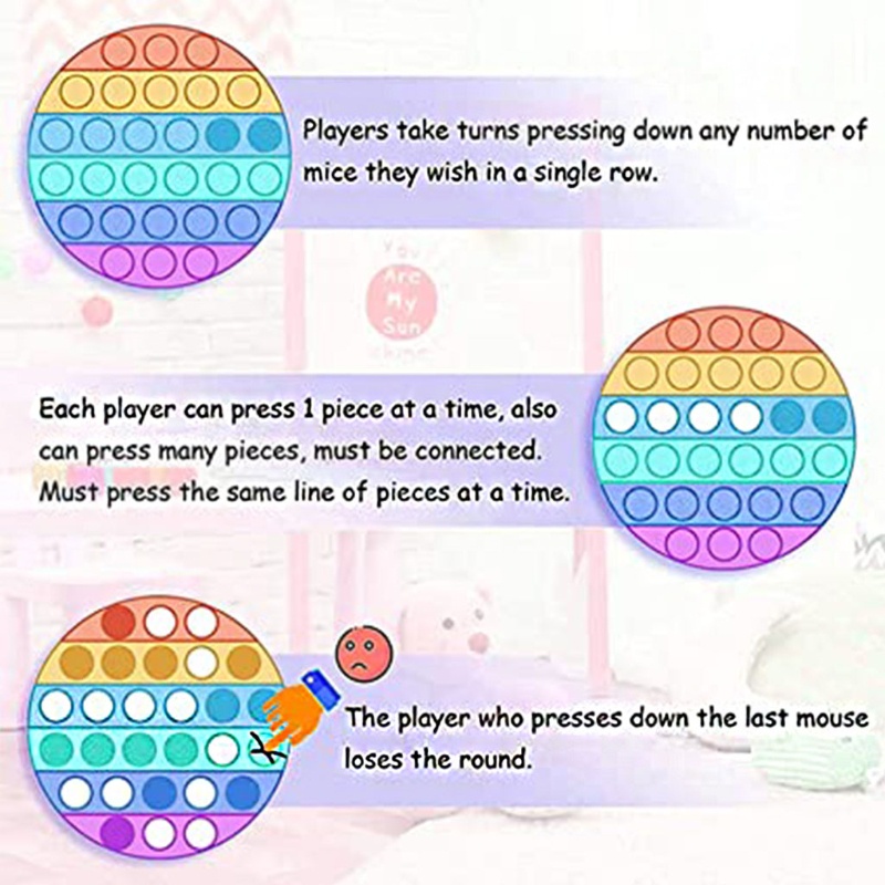 Wmmb Đồ Chơi Bảng Nén Bong Bóng Bằng Silicon Mềm Màu Cầu Vồng Giảm Căng Thẳng Cho Bữa Tiệc Popper