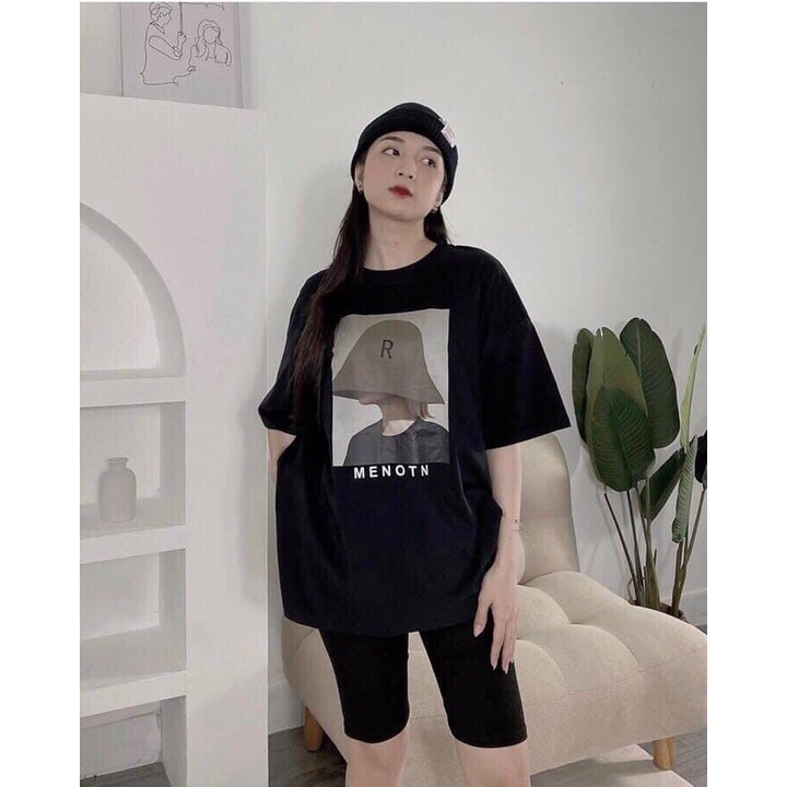 [ HÓT ] 1 Set Áo Thun Nam Nữ Tay Lỡ In Hình Cô Gái MENOTN Form Rộng Unisex- Zadola fashion