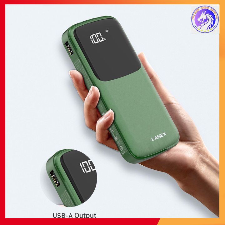 Pin Sạc Dự Phòng 4 In 1 ( Type-C + Micro + Lightning + USB ) + 1 Cổng USB 2.1A 10000 MAH Lanex LPB - N25 - Màn Hình Led