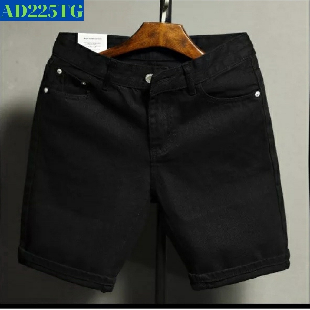 Quần short nam tenji sh225tj short jean đen đen chất bò co dãn trẻ trung phong cách tenji store 9