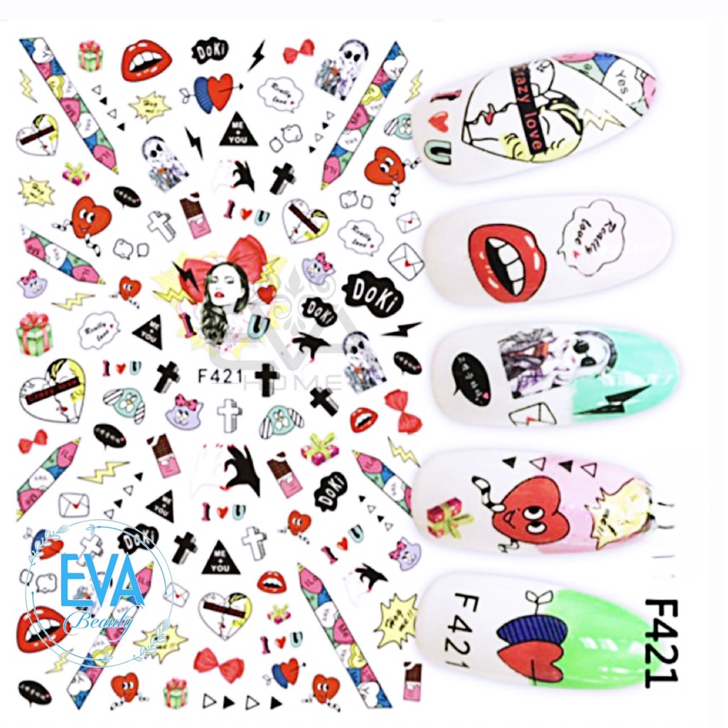 Decal Dán Móng Tay 3D Nail Sticker Chủ Đề Lễ Hội Ma Halloween Doki Doki F421 F255 F254