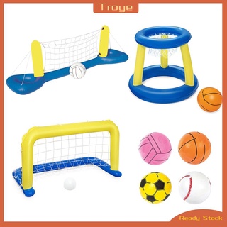 Parent Child Inflatable Volleyball Basketball Water Net Mattress PVC Floating Row for Pool Beach