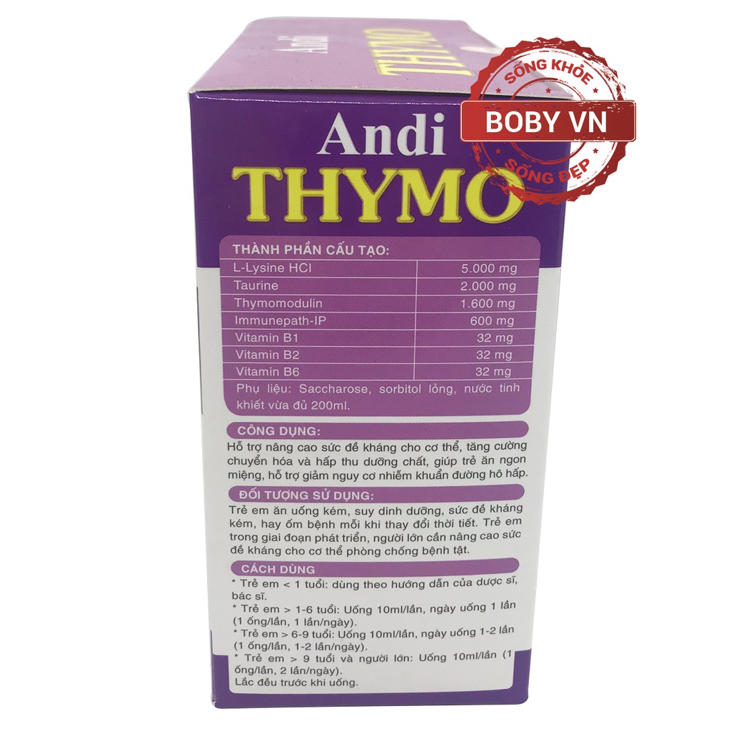 Andi Thymo tăng sức đề kháng cho cơ thể