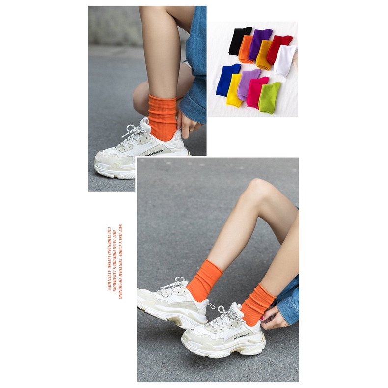Tất nhún nữ cổ cao Hàn Quốc phong cách Vintage xinh xắn T02
