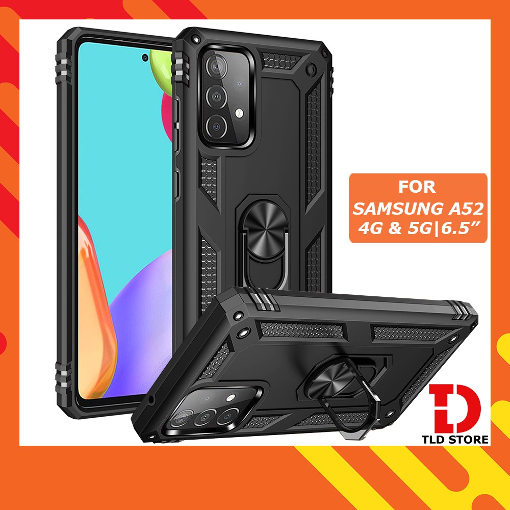 Ốp lưng Samsung A52 A52s 4G 5G, Ốp chống sốc 2 lớp kèm nhẫn iring làm giá đỡ cho Samsung A52 A52s 4G 5G