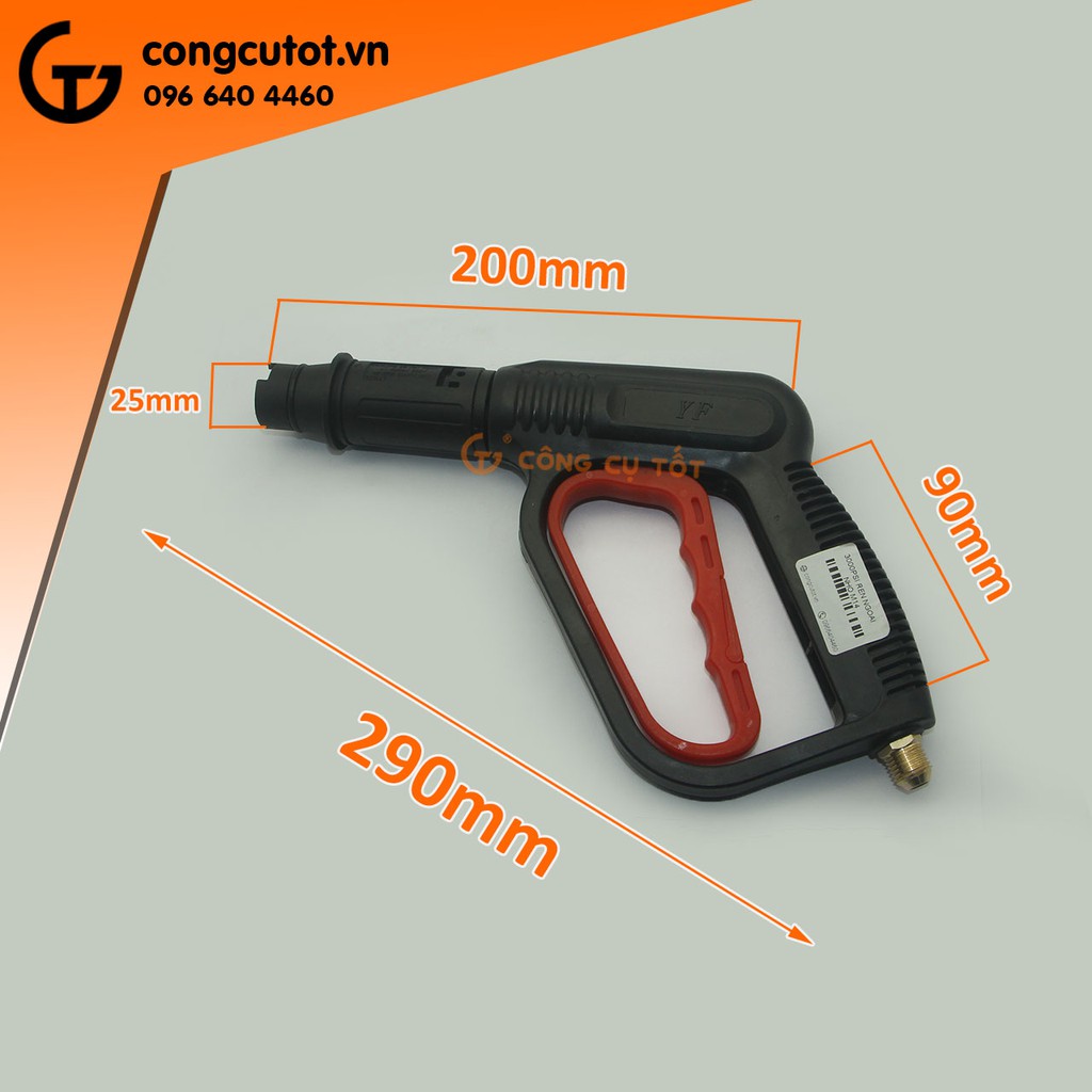 Súng rửa xe áp lực 3200psi mỏ vịt chỉnh tia ren ngoài nhỏ M14