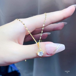 DÂY CHUYỀN LÁ ME MẶT ĐÁ VÀNG