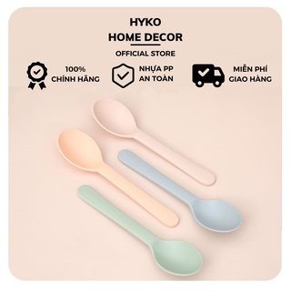 Bộ 4 thìa muỗng tập ăn INOCHI Amori cán thẳng nhựa nguyên sinh an toàn