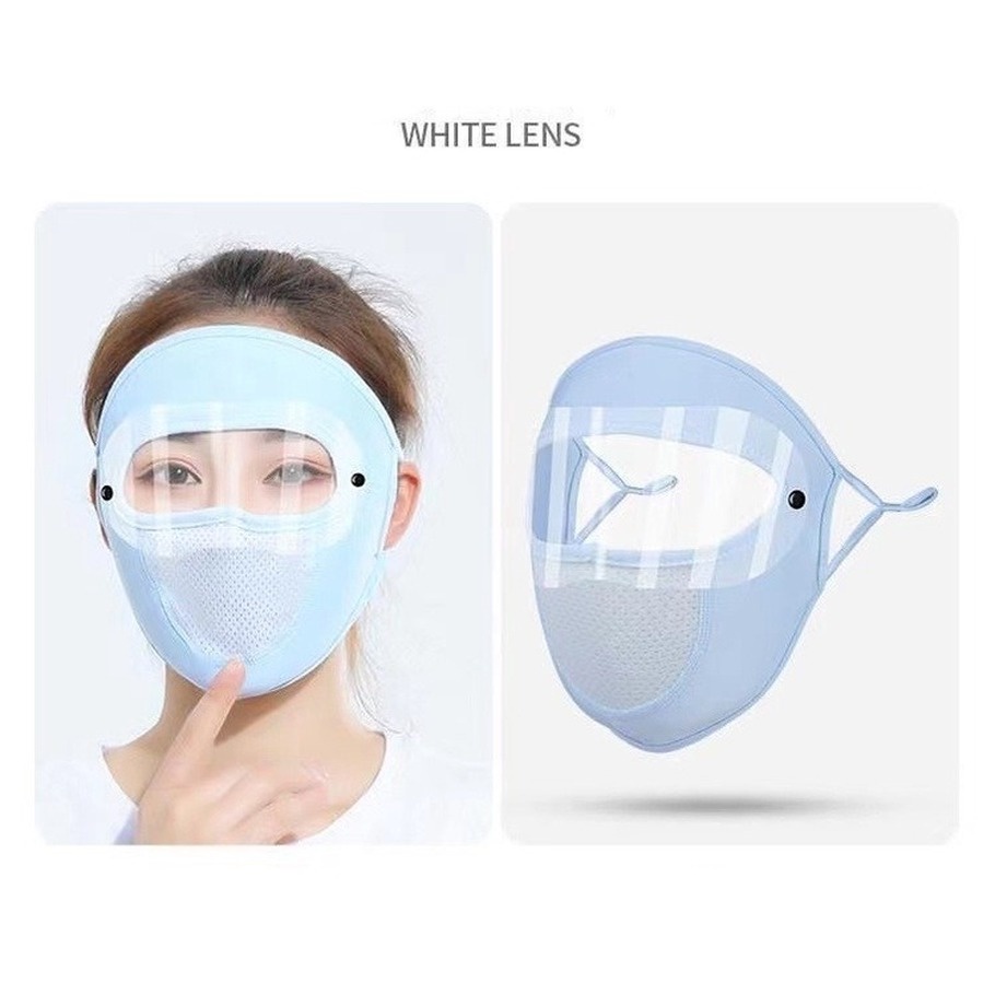 Mũ Chống Nắng Và Tia UV Bằng Lụa Lạnh Mỏng Thoáng Khí Kèm Khẩu Trang Che Phủ Toàn Diện Chống Tia UV Cho Nữ