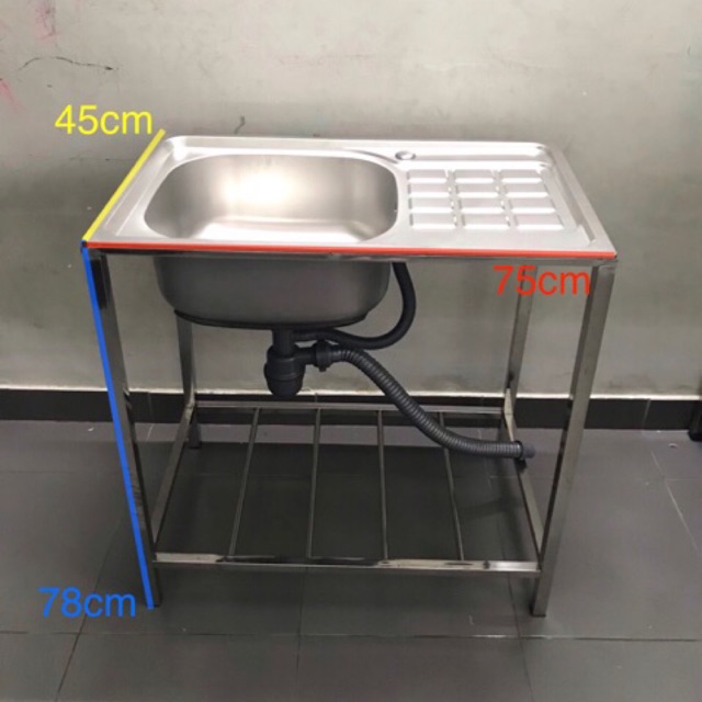 Bồn rửa chén inox 1 hộc có bàn chờ